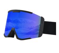 HTXONB 2025 Occhiali da sci antiappannamento a doppio strato da uomo e da donna, occhiali da neve, occhiali da alpinismo antivento, nero e blu, 185 * 100 mm