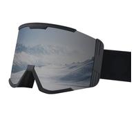 HTXONB 2025 Occhiali da sci antiappannamento a doppio strato da uomo e da donna, occhiali da neve, occhiali da alpinismo, antivento, nero grigio, 185 * 100 mm