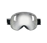 HTXONB Occhiali da sci alla moda per uomo e donna, occhiali antiappannamento e antivento a doppio strato, occhiali da sci sferici antiriflesso e anti-cecità da neve, argento, 190 * 105 mm