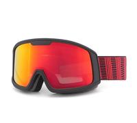 HTXONB Occhiali da sci da alpinismo alla moda per uomo e donna 2025, antiappannamento a doppio strato, chiarezza migliorata per esterni e occhiali da sci antivento, nero rosso, 180 * 90 mm