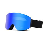 HTXONB Occhiali da sci magnetici da uomo e da donna, occhiali da sci cilindrici a doppio strato antiappannamento con specchio sportivo per alpinismo, C1, 180 * 100 mm