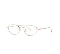 HTXONB Occhiali da sole alla moda, semplici, con montatura ovale in filo d'argento, occhiali da viaggio, montatura in oro rosa, 148 * 134 * 34 mm