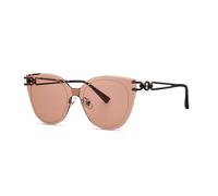 HTXONB Occhiali da sole alla moda senza montatura con lenti integrate per uomo e donna, modello cat-eye, C4, 147 * 139 * 54mm