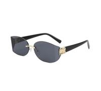 HTXONB Occhiali da sole polarizzati curvi senza montatura da donna, modello 2025, per esterni, da viaggio, da guida, con visiera parasole, anti-UV400, C1, 145 * 145 * 42 mm
