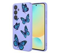 HTXWXJC Custodia per Galaxy S24 FE, custodia per Samsung S24 FE SM-S721B, antiurto e flessibile in TPU morbido cover con motivo a farfalla, copertura per telefono per Samsung Galaxy S24 FE farfalla