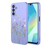 HTXWXJC Custodia per Samsung Galaxy A17, SM-A176B, antiurto e flessibile, in poliuretano termoplastico, motivo floreale, per Samsung Galaxy A17, motivo floreale, colore: viola