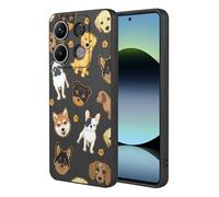 HTXWXJC Custodia per telefono per Redmi Note 14S Custodia 2502FRA65G Antiurto Flessibile Bumper TPU Custodie Morbide Motivo Cane Copertura Del Telefono per Xiaomi Redmi Note 14S Cane Nero