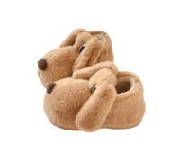 HTYUKFDG Ciabatte for cani con occhi grandi e orecchie lunghe, calde e invernali, in peluche, chiuse, alte, stile kawaii, for cuccioli soffici e carini.(Kaki,39 EU)