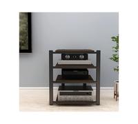HTYUKFDG Mobiletto for componenti stereo aperto, supporto for supporti AV, supporto HIFI in legno, mensola audio-video, moderno console for giradischi DVD CD home theater(Walnut,4 Tier)