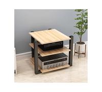 HTYUKFDG Mobiletto for componenti stereo aperto, supporto for supporti AV, supporto HIFI in legno, mensola audio-video, moderno console for giradischi DVD CD home theater(Natural,3 Tier)