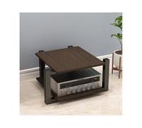 HTYUKFDG Mobiletto for componenti stereo aperto, supporto for supporti AV, supporto HIFI in legno, mensola audio-video, moderno console for giradischi DVD CD home theater(Walnut,2 Tier)