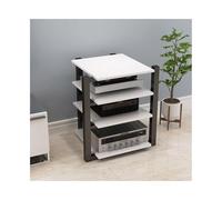 HTYUKFDG Mobiletto for componenti stereo aperto, supporto for supporti AV, supporto HIFI in legno, mensola audio-video, moderno console for giradischi DVD CD home theater(Wit,4 Tier)