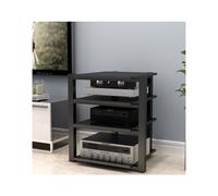 HTYUKFDG Mobiletto for componenti stereo aperto, supporto for supporti AV, supporto HIFI in legno, mensola audio-video, moderno console for giradischi DVD CD home theater(Svart,4 Tier)