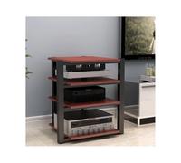 HTYUKFDG Mobiletto for componenti stereo aperto, supporto for supporti AV, supporto HIFI in legno, mensola audio-video, moderno console for giradischi DVD CD home theater(Rot,4 Tier)