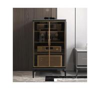 HTYUKFDG Mobiletto multimediale a 4 ripiani for impieghi gravosi, rack audio for lettori DVD, mobiletto for apparecchiature audio-video con ante in vetro temperato for la casa(Grey,60x55x95cm)