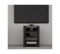 HTYUKFDG Supporto for rack audio stereo, torre portaoggetti aperta, mobiletto portaoggetti angolare in legno, moderno supporto for supporti AV for lettori DVD, console di gioco, TV box(Svart,4 Tier)