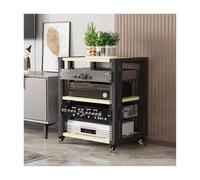 HTYUKFDG Supporto for supporti audio-video in legno con ripiani regolabili, supporto for giradischi multifunzionale, mobile stereo aperto for la casa(Natural,3 tier)