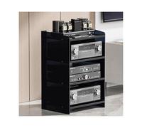 HTYUKFDG Supporto for supporti multimediali AV HIFI in acrilico con ripiani regolabili, moderno supporto for console for giradischi, scaffalature audiovisive, mobile stereo for la casa(Dark,4 Tier)