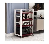 HTYUKFDG Supporto multimediale AV a 4 livelli con ruote, moderno supporto audio/video, supporto for giradischi CD, organizzatore di componenti di intrattenimento for home theater(Bruin)