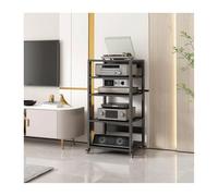 HTYUKFDG Supporto multimediale AV con ruote, regolabile, for console di videogiochi, giradischi moderno, supporto a torre for DVD e CD audio(5 Tier(110cm))