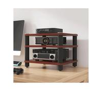 HTYUKFDG Supporto multimediale AV da tavolo a 2/3/4 livelli, mobiletto for componenti stereo aperto, rack HiFi in legno, torre audio for lettore DVD, console di gioco, TV box(Bruin,40x40x35cm)