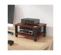 HTYUKFDG Supporto multimediale AV da tavolo a 2/3/4 livelli, mobiletto for componenti stereo aperto, rack HiFi in legno, torre audio for lettore DVD, console di gioco, TV box(Bruin,50x40x23cm)