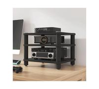 HTYUKFDG Supporto multimediale AV da tavolo a 2/3/4 livelli, mobiletto for componenti stereo aperto, rack HiFi in legno, torre audio for lettore DVD, console di gioco, TV box(Svart,40x40x35cm)