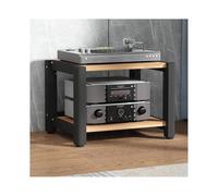 HTYUKFDG Supporto stereo HIFI, torre audio con ripiani regolabili, supporto for componenti AV in legno, ripiano angolare, espositore for giradischi CD DVD for teatro(Natural,2 Tier)