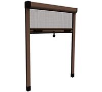 HU-firma Zanzariere Alluminio Verticale, Marrone, 140 x 170 cm