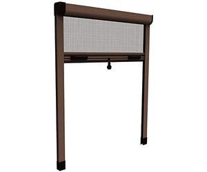 HU-firma Zanzariere Alluminio Verticale, Marrone, 140 x 170 cm