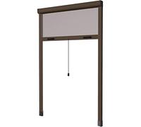HU-firma Zanzariere Alluminio Verticale, Marrone, 160 x 170 cm