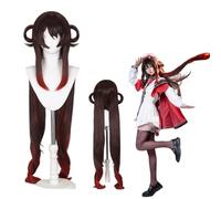 Hu Tao Parrucca Cosplay - Anime Genshin Impact Parrucca per adulti, Festa di Halloween Mostre di fumetti Feste di compleanno a tema e convenzioni di anime