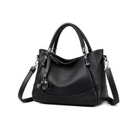 HUA ANGEL Borsa a mano da donna con manico medio e shopper in pelle PU, versatile borsa a tracolla elegante con 3 scomparti per lavoro, lavoro, lavoro, viaggi e uso quotidiano, Nero