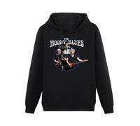 HUA JIAO MOPIAN The Moody Blues Men's Pullover Hoodies Unisex Cotton Hip Hop Print Sweatshirts Black XL