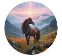 Hua Liu, Rompicapo Circolare Da 1000 Pezzi Con Horse, Pensato Per Chi Ama Le Sfide Visive Complesse 1000pcs (67.5x67.5cm)