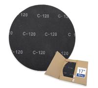 HUAALIUCHE Dischi abrasivi per pavimenti in legno, 43,2 cm, a rete, in carburo di silicio nero, per pavimenti in legno (10 pezzi, grana 120)