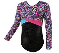 HUAANIUE Ragazze Ginnastica Costumi da Ballo per Body da Ginnastica Calzamaglia a Manica Lunga da Donna 3-48Y Sparkles Camisole