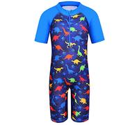 HUAANIUE Ragazzi Nuoto Manica Corta Costume da Bagno 3-11Y Bambini Un Pezzo Costume da Bagno Navy Protezione Solare 50+ Abiti da Bagno UPF Caldo Sportwear Costume Estate Surf