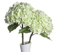 huaao 2 pezzi grandi ortensie artificiali, fiori artificiali, come veri steli lunghi, ortensia, mazzi di fiori, decorazione per matrimoni, uffici, centrotavola, soggiorno, feste, verde