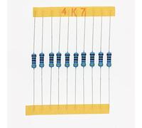 HUABAN 100 Pezzi 0.5 Watts 1/2W 4K7 Ohm 1% Resistore a film metallico