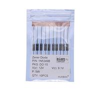 HUABAN 10PCS 1N5349B 1N5349 Diodo Zener di potenza 5W 12V T-18 (CASE17-02) Diodi assiali 5 Watt 12 Volt