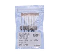 HUABAN 10PCS Diodi raddrizzatori a barriera Schottky SR3100 (SB3100) 3A 100V DO-201AD (DO-27) assiale 3 Amp 100 Volt