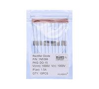 HUABAN 10PCS Diodo raddrizzatore 1N5399 1.5A 1000V DO-15 (DO-204AC) assiale 5399 1.5 Amp 1000 Volt