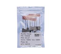 HUABAN 10PCS Diodo raddrizzatore 1N5408 3A 1000V DO-201AD (DO-27) Assiale 5408 3 Amp 1000 Volt