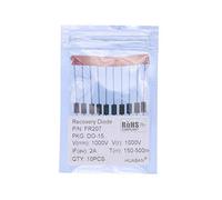 HUABAN 10PCS FR207 Diodo raddrizzatore a recupero rapido 2A 1000V 150-500ns DO-15 (DO-204AC) Assiale 2 Amp 1000 Volt