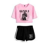 Huacaiyu Donne e Ragazze AnimeKaiju No.8 T-Shirt Crop Top & Pantaloncini Set, Cosplay per Kafka Mina Manica Corte Maglietta Shorts 2 Pezzi Set Abbigliament Sportivo XS-XXL