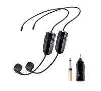 HUACAM Il microfono da testa con amplificatore didattico per microfono wireless 2.4G è adatto per altoparlanti mixer, palchi, docenti, guide turistiche, istruttori di fitness e due in uno portatili