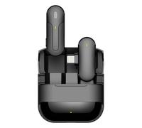 HUACAM Microfono Lavalier senza fili, microfono per iPhone per registrazione video, vlogging, YouTube, intervista, 6 ore di durata della batteria e cancellazione del rumore (app-ch 02)