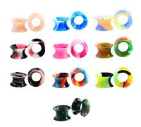 HuaCan 20PCS Dilatatatori a Tappo silicone Piercing a Tunnel Gauge 12mm