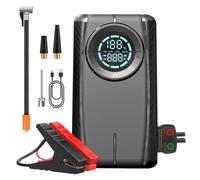 Huachuang Avviamento batteria auto, alimentatore portatile multifunzionale da 12000 mAh, avviamento auto con compressore, 12 V, uscita USB, luci LED